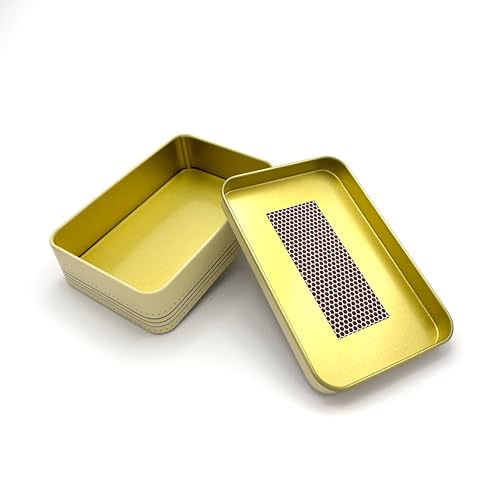 TINIT Matches Tin - Match Storage Box Metal Tin Matchbox Holder Candle Holder Lighter Gift Present (Cream) - Image 3