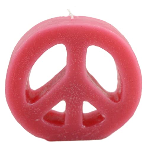Candlestock Handmade Colorful Peace Sign Candle - Red - Yellow - Green - Blue - Lavender - Pink (Yellow)