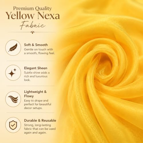 Image of SpecialYou Ganpati Decoration Setup for Home with 5 Meter Yellow Table Cover Cloth Drape Ribbon for Decorations Pooja, Varalakshmi Pooja Decoration Items, Mandir Decorations Items for Home