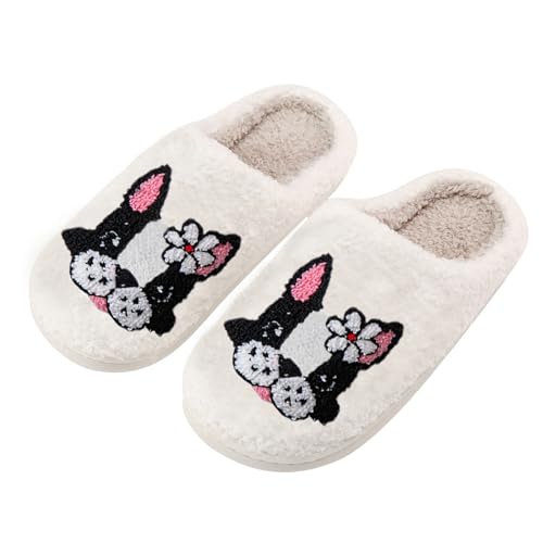 Image of Women's Men's Cute Frog Slippers Fuzzy Memory Foam Kawaii Cartoon Animal Slippers Winter Warm Fluffy Shoes