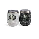 The Memory Company Officially Licensed NCAA - University of Colorado, Boulder 2-Pack Bling SS Stemless Wine Tumblers