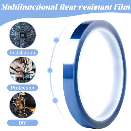 TPTGIAR 6 Rollen Hitzebeständiges Klebeband, Wärmeband für Sublimation, 5/10/15/20mmx33m Klebeband Hitzebeständig, Isolierband Hochtemperatur Klebeband für Elektronik Leiterplatte Wärmeübertragung