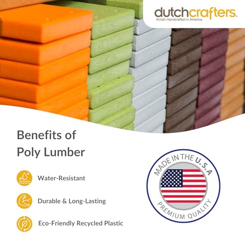 DutchCrafters Amish USA Made Recycled Plastic Large Hanging Modern Fly Through Covered Roof Open Platform Tray Bird Feeder for Outdoors, Garden, Yard (Turf Green & Bright Cedar)