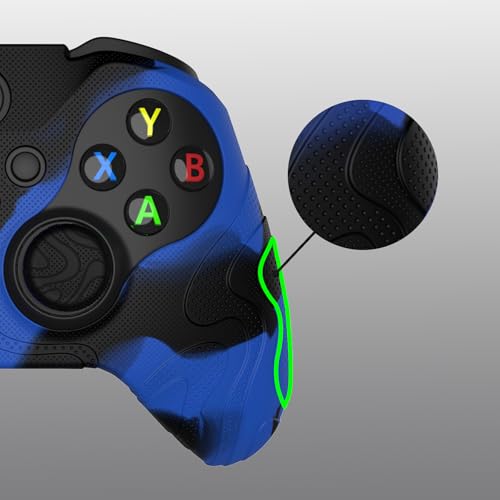 Image of PlayVital Mountain Range Edition Silicone Cover for Xbox Elite Wireless Controller Series 2, Blue & Black Anti-Slip Controller Skin for Xbox Elite Series 2 Core with Thumb Grips