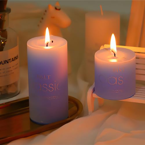 ALLAVA-Candele-pilastro-blu-candele-con-profumo-corona-dellAvvento-diametro-5-cm-altezza-10755-cm-set-da-3-pezzi-lunghezza-durata-37-ore-profumo-oceano