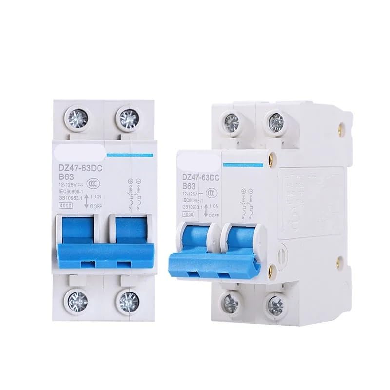 1P/2p Circuit Breaker 12v-125v Air Switch DC 3A-125A Electric Car Battery Protection Switch Circuit Protector(2P,6A)