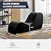 ijuicy Modern Chaise Lounge for Stretching, Relaxation, Meditation - Velvet Material, Curved Design, Suitable for Bedroom, Living Room-Black