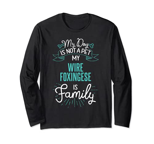 Cute Wire Foxingese Design Family Dog Giftn Long Sleeve T-Shirt, Black