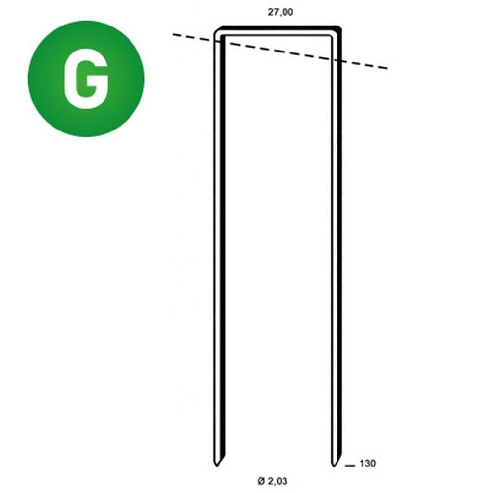 1 450 grapas galvanizadas resinadas Wp-130-27x130x2.03 mm - D-Work
