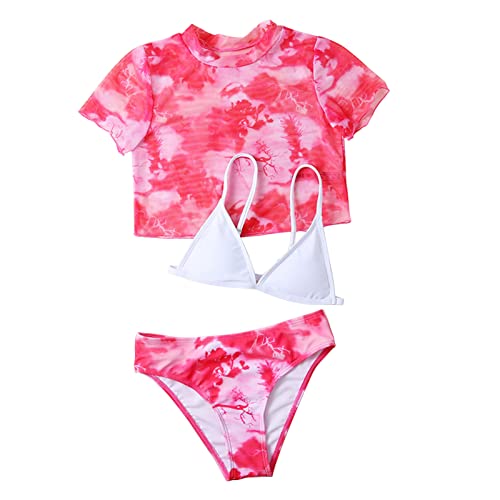Rash guard maillot de bain 2 pièces fille anti-UV avec chapeau de soleil à séchage rapide