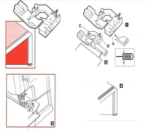 Prensatelas ajustable para cintas, bajo brazo miniatura 3