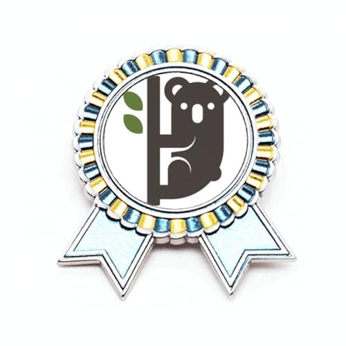 Broche koala et eucalyptus en métal d'Australie, bijou de qualité M
