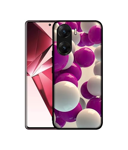 Image of 3D Balloons Design Premium 2D Printed Metal Back Case Cover for Vivo V29E 5G