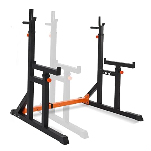 ISE Soporte Sentadillas Rack Ajustable, Estante de Barra con Pesas Soporte de Levantamiento Gimnasio para Banco de Peso, Máx 200kg, SY-RK1002