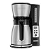 BLACK+DECKER 12 Cup Thermal Programmable Coffee Maker with Brew Strength and VORTEX Technology, Black/Steel, CM2046S