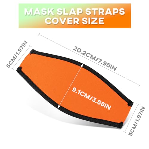 Funda de correa para máscara de buceo de neopreno resistente con protector de pelo integrado 7