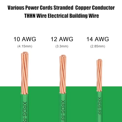 Image of 10 AWG THHN Stranded Bare Copper Wire 100FT Green Grounding Wire, Electrical Wire, 600V Rated Building Wire, Ideal for Panel Wiring, Grounding, Lighting Circuits, Control Systems