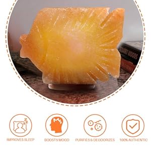 Fishshapedsaltrocklamp100organichimalayansaltlampcomeswithawoodenbasehandcarvedpremiumfinish Urban Country Home Decor Fish shaped salt rock lamp 100 organic himalayan salt lamp comes with a wooden base hand carved premium finish urban country home decor