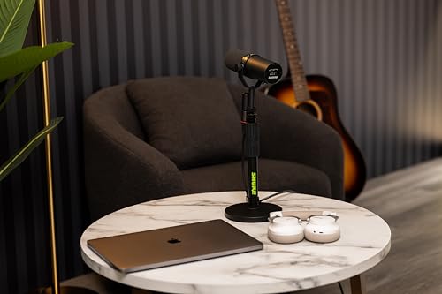 Image of Shure by Gator Round Base Desktop Mic Stand with Standard Height-Adjustable Twist Clutch and 6 inch Base; (SH-DESKTOP1) | Designed to reduce movement and vibration, this simple mic stand is great for podcasts, live streams, or meetings.