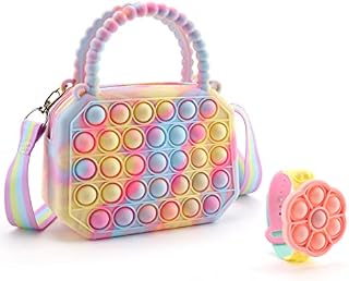 Augot Pop Bag It, Sensory Poppet Fidget Toy Shoulder Purse Fidget Bag for Girls Bubble Poppers It Figit Adorable Poppet Pusher Handbag Stress Toy Fidget Popping Game with Fidget Bracelet (Camo)