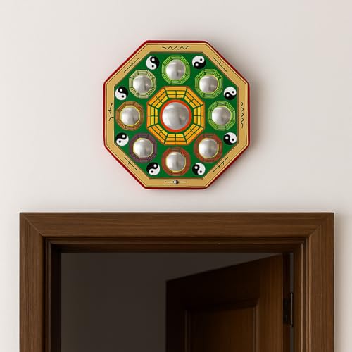 Image of Feng Shui Pakua Mirror | Wall & Door Decor for Positive Energy, Protection & Vastu Correction | Bagua Mirror to Remove Negative Energy (9 Inch)