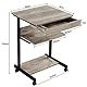 Yaheetech Schreibtisch, Computertisch auf Rollen, Bürotisch mit Tastaturablage und offenem Fach, Industrie-Design, 56 x 51 x 79 cm, für Homeoffice, Arbeitszimmer, Grau