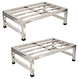 Yunlake 2 Packs Dunnage Rack 23.6x15.8x8inch Stainless Steel Dunnage Racks Commercial Food Service Storage...