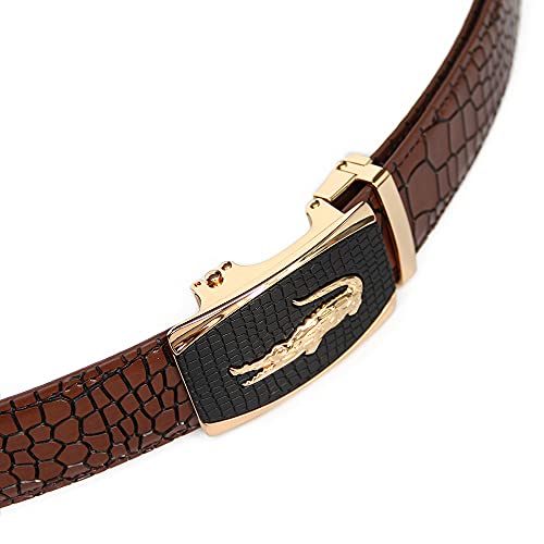 Image of Mens Belt, Ratchet Belts Adjustable Automatic Buckle PU Leather belt for men - Trim to Fit