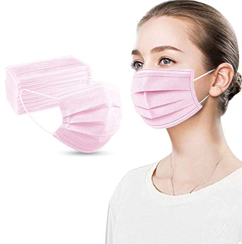 Fancrout 50PCS 3ply Macks Pink Disposable Face