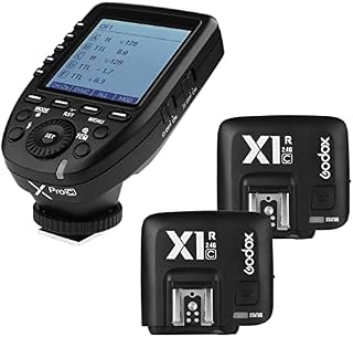 Godox Xpro-C 2.4G X System TTL Wireless Flash Trigger Transmitter & 2 * X1R-C Controller Receiver Compatible for Canon Flash