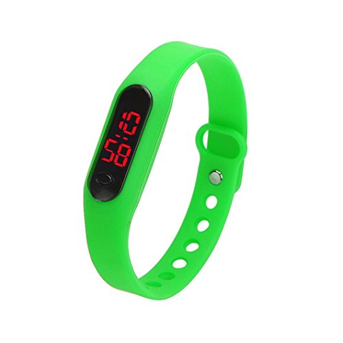 Preisvergleich Produktbild Kolylong 1PC Unisex Gummi LED Uhr Sport Armbanduhr Grün