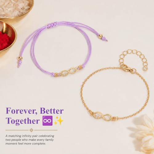 Image of Salty Rakhi for Brother & Bhaiya Bhabhi | Wrist Band Gift Pack for Sister, Bro, Bhaiya and Bhabhi | Bracelet for Men, Women | Fancy Jewellery Combo Gifts | Gift for Rakshabandhan | Traditional Rakhi Gift
