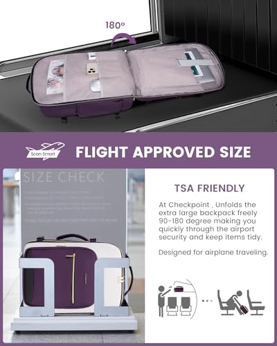 Image of LOVEVOOK 40L Travel Backpack for Women & Men, Airline Approved Carry On Luggage with 3 Packing Cubes, TSA Overnight Bags, Waterproof Personal Item Bag, Weekender Essentials Backpacks fits 17 inch Laptop
