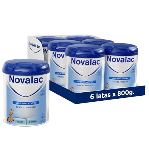 Novalac 1   Leche en polvo de Iniciación para Bebés 0 6 Meses. Contribuye al normal desarrollo. Fórmula Elaborada con Pediatras   6 x 800 g