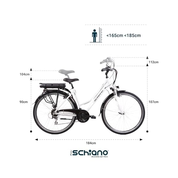 F.lli Schiano E-Ride 28 Zoll E-Bike Pedelec, e Bike Elektrofahrräder für Erwachsene Herren/Damen bis 25 km/h Comfort Trekking Electric Fahrrad mit Fahrradzubehör Akku Kettenschutz Korb Damenfahrrad – Bild 4