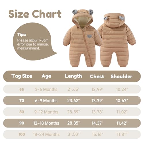 atmungsaktiv und hautfreundlich für sensible Haut. - Detailansicht von JiAmy Baby Schneeanzug Winter 9-12M Deal – Dealf...