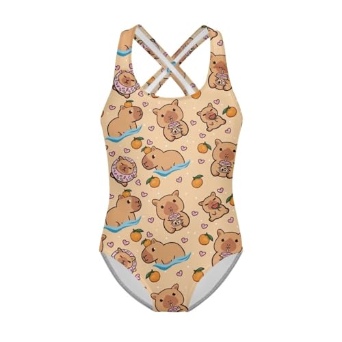 Image of Girls One Piece Swimsuits Quick Dry Beach Bathing Suit Crossback Swimwear 5-14 Years