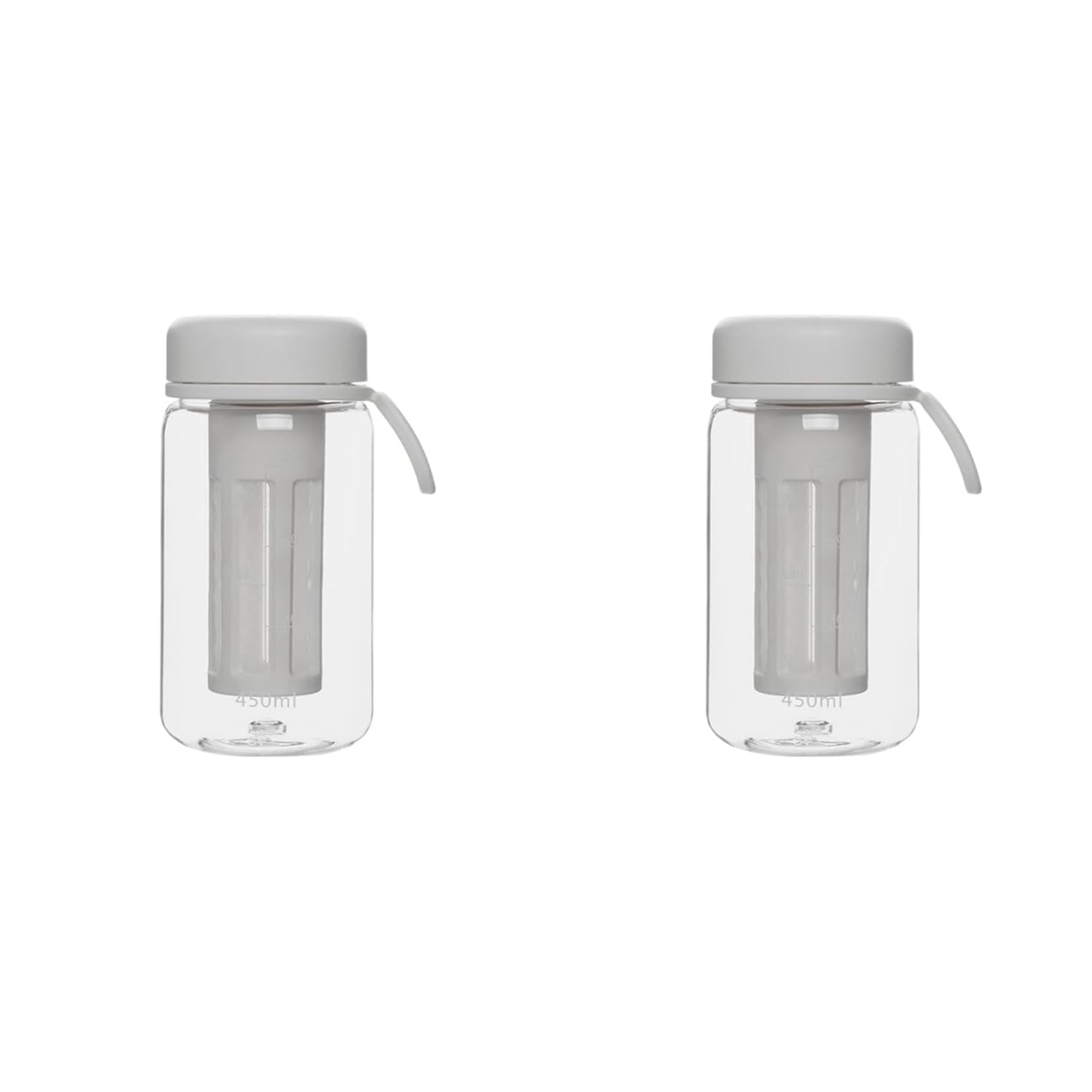 Hndhbfgrt 2X Cold Brew Coffee Maker Tumbler with Soft Silicone Handle Portable Iced Coffee & Tea Infuser with Travel Cup,White
