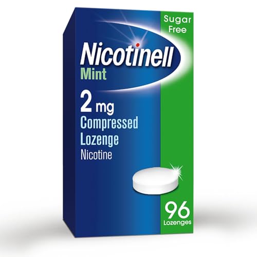 Nicotinell Mint Lozenge 2mg (96 Lozenges), Stop Smoking Aid, Sugar Free Nicotine Lozenges, Fresh Mint Flavour, 2mg Extra Strength for Heavy Smokers, Quit Smoking Aid
