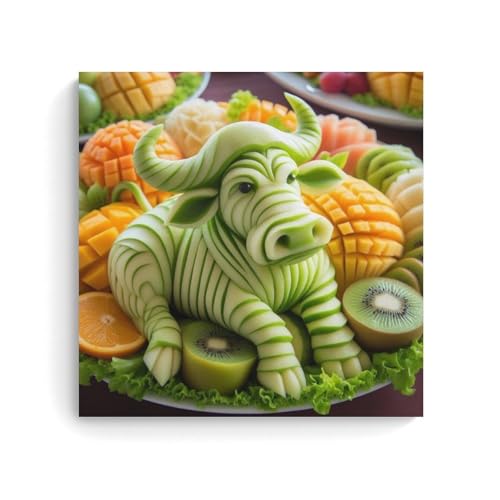 Buffalo Made with Various Fruits Poster Décoration 70 x 70 cm