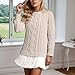Sweater Dress Women Dresses Cable Knit Sweater Dress Crewneck Long Sleeve Pleated Mini Twofer Style Patchwork Fall Winter A Line Dresses Black White Solid Color 2025 Casual Fashion Clothes for Women