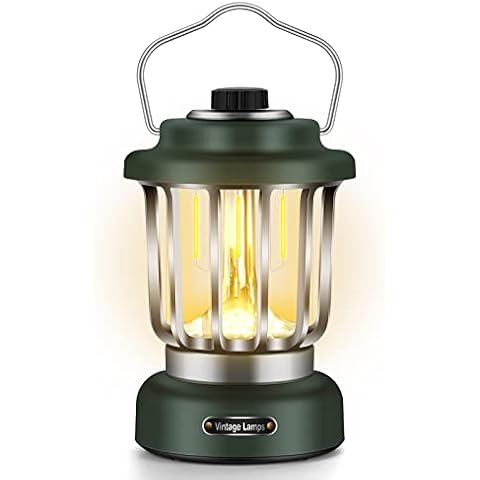 Camping Lantern - 300lm Camping Lights Rechargeable Battery Powered Dimmable Emergency Light Waterproof Tent Light led Camping Torch for Camping Hiking Fishing Power Cuts (Green) Cover