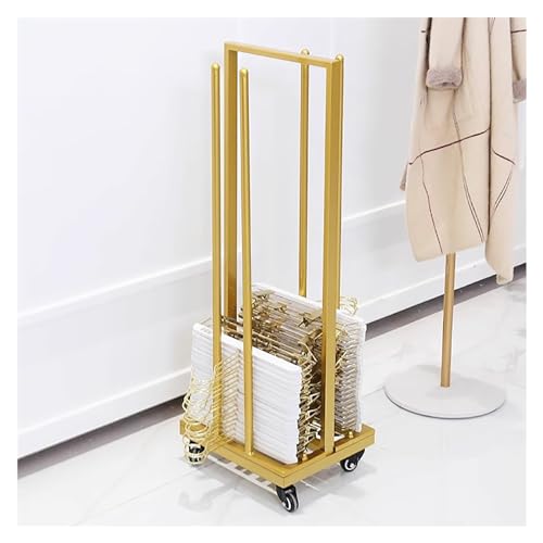 Support de rangement pour cintres robuste étagère métal à roulettes et chariot modulable