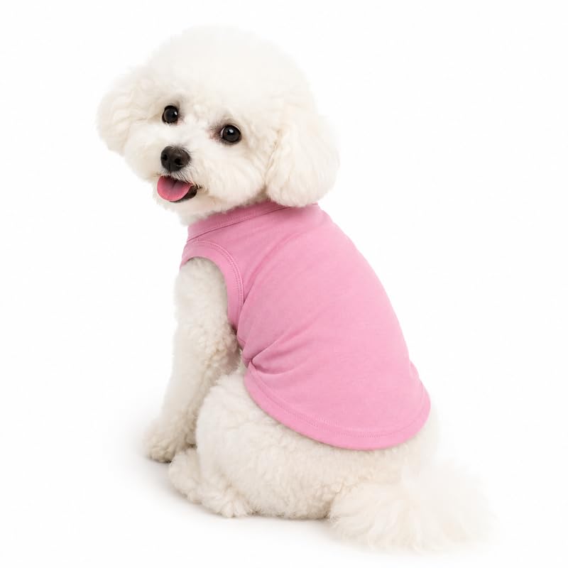 Petitebelle Plain Single Color Puppy Dog Shirt (Pink, Medium) — image 1