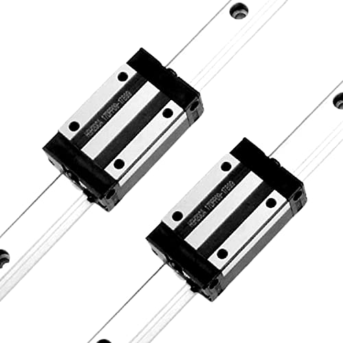 Image of [2 Pack] HGR20 /HGH20 150mm / 5.9inch Linear Sliding Rail Guide with 2 Pcs HGH20CA Linear Bearing Sliding Carriage Block for 3D Printer, CNC Machine and Routers (150mm)