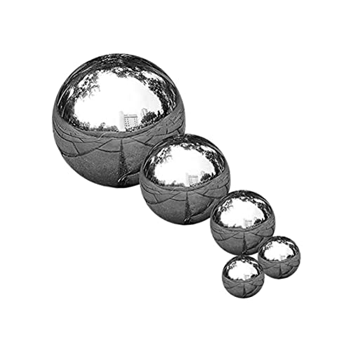 Sosoport Stainless Steel Mirror Polishing Balls 5pcs Garden Decor Balls Outdoor Reflector for Patio