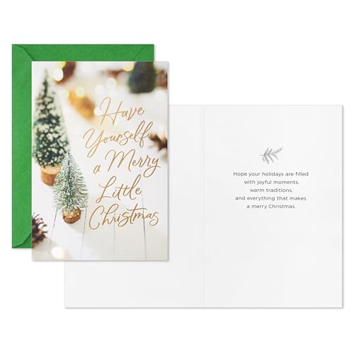 Tarjetas de Navidad Hallmark con árboles de cepillo ideales para acompañar regalos 5