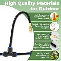 【130FT Tropfbewässerungssystem für Garten】20 Düsen 1/4 Zoll PE-Rohr Automatisches Bewässerungsset Einstellbarer Sprühsprinkler Nebelschlauch für Wasserpflanzen Klebeband Hochbeete Rasen Outdoor Hof – Ansicht 4