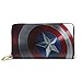 Produktbild XCNGG Captai America Shield Geldbörse RFID-Blockierung Echtes Leder Geldbörsen mit Reißverschluss Geldbörse Reisetasche um Kartenhalter Organizer Clutch Bag