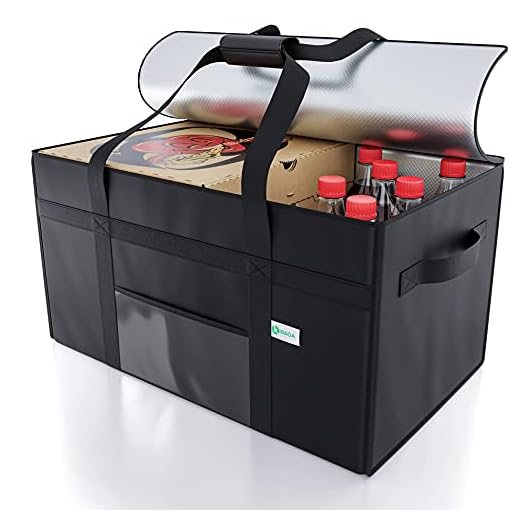 KIBAGA Premium Insulated Food Delivery Bag XXL - 23x14x15 inches Waterproof Catering Supply Bag for Hot Food Delivery - Premium Food Warmer Bag for Uber Eats and Doordash Food Delivery
